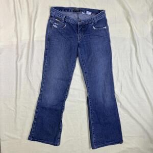 Cruel Girl Women's Jeans Size 11 32x30 Blue Y2K Boot Cut Medium Wash Distressed